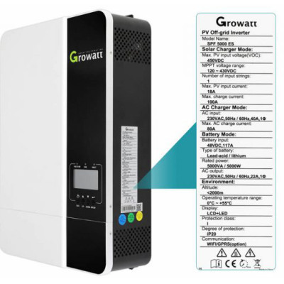 Сонячний інвертор Growatt SPF5000ES 5000W (SPF5000ES)