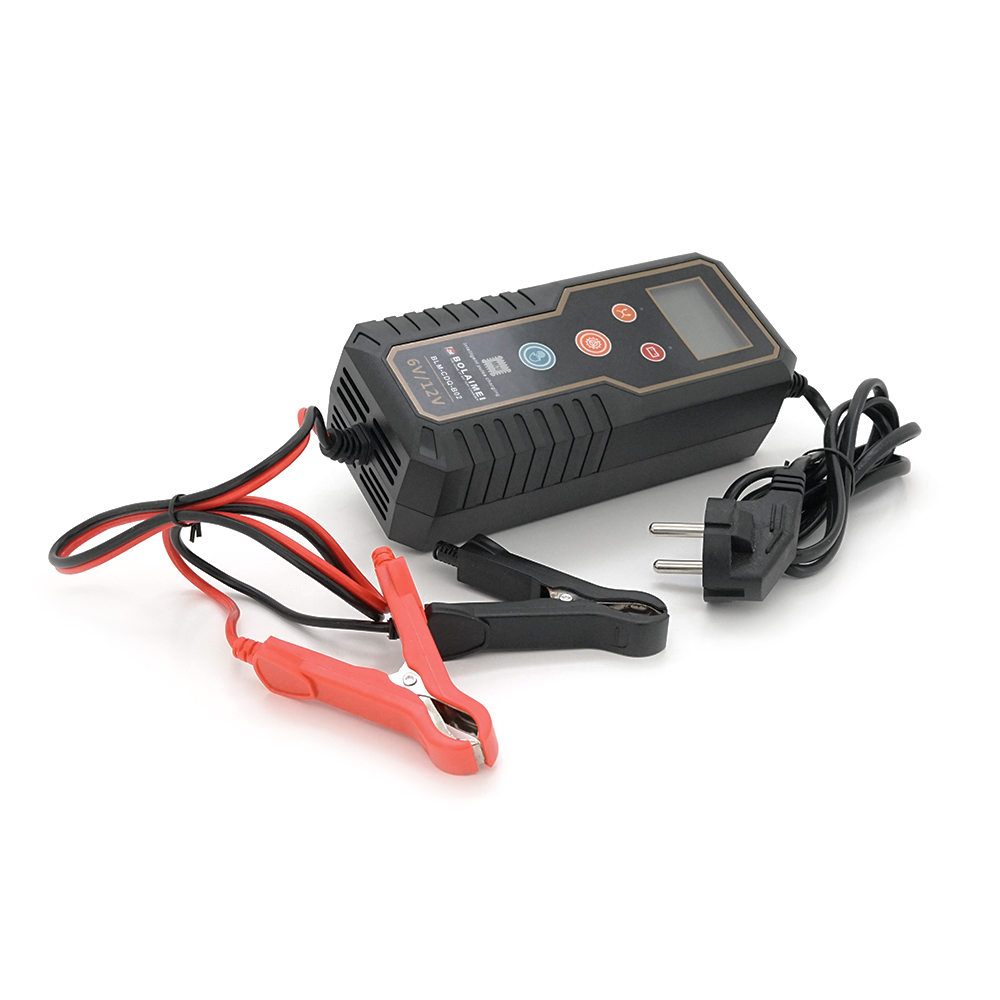 Автоматичне ЗУ для акумулятора 6V/12V (0-15Ah) (MF, WET, AGM, GEL), BLM-B02, 100-240V, Струм заряду 6V/(2-7,5Ah), 12V/(8-15Ah), LCD, крокодили в комплекті (1588838)