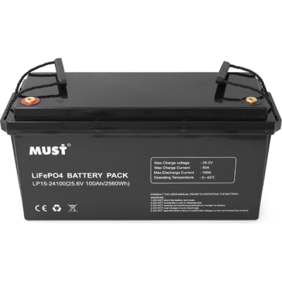 Батарея LiFePo4 Must 25.6V - 100Ah (LP15-24100)