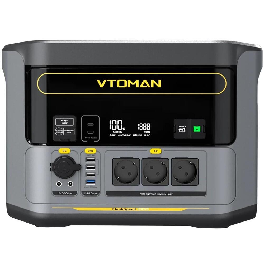 Зарядна станція Vtoman FlashSpeed 1000 PB-85 (828 Вт/г) 1000W AC,MPPT,UPS,LiFePo4 (FlashSpeed 1000) (1746456)