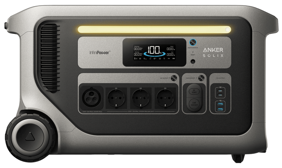 Зарядна станція ANKER SOLIX F3000 - 3072Wh/AC 3600W/100W 2xPD/2xUSB/2xCar/MPPT