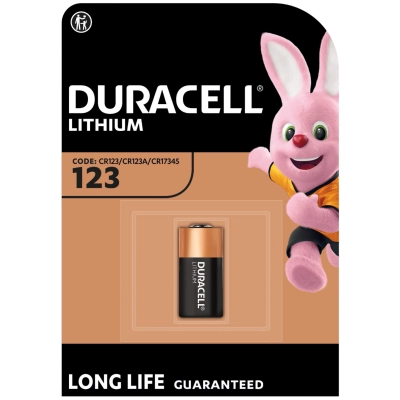 Батарейка Duracell 123 3V High Power літієва, CR123/CR123A/CR17345, 1 шт. в упаковці (5000394123106