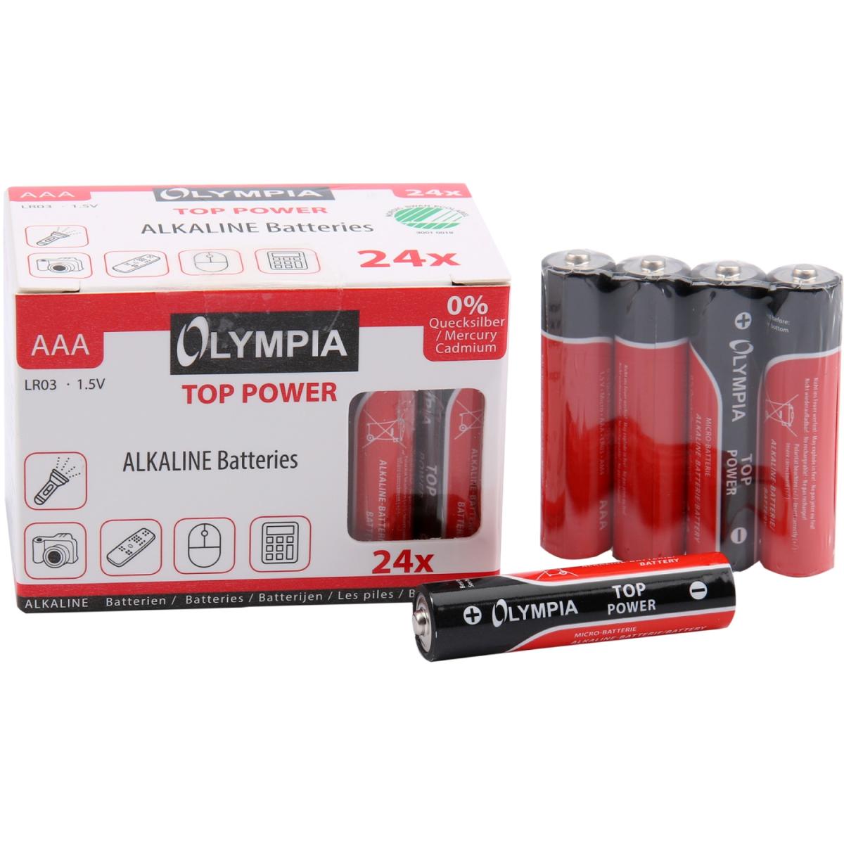 Батарейка AAA, 1.5V, Лужна, Olympia, Alkaline, (BOX 24 шт.) (40180)