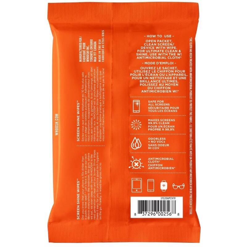 Серветки Whoosh! Screen Shine 20 WIPES 10х7cm + 1microfiber 14х14cm (1FG20WPENFR) (1827189)