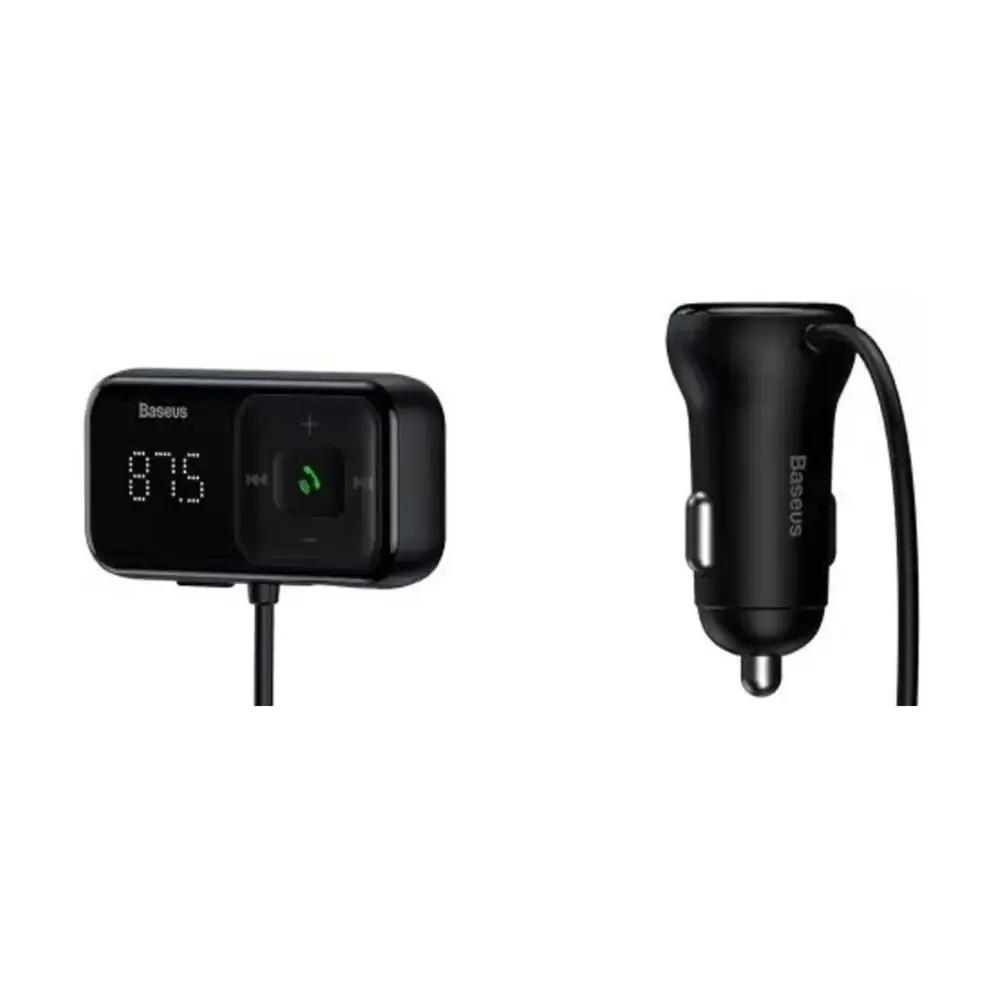 FM модулятор Baseus T Shaped S-16 2 х USB Type-A, microSD, AUX Black (CCMT000201) (1726740)