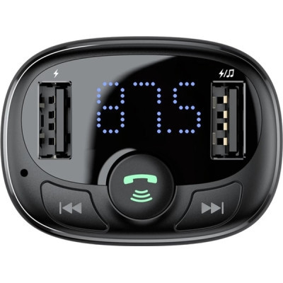 FM модулятор Baseus T Shaped S-09A 2 х USB Type-A, microSD Black (CCMT000001)