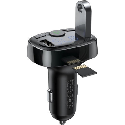 FM модулятор Baseus T Shaped S-09A 2 х USB Type-A, microSD Black (CCMT000001)