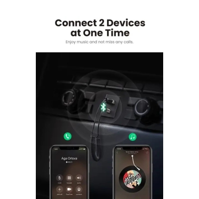 Bluetooth трансмітер Ugreen Bluetooth 5.0 Aux with mic CM309 UGREEN Black (70601)