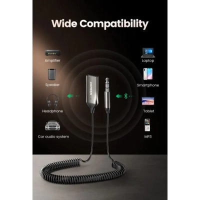 FM модулятор Ugreen Bluetooth 5.0 Aux with mic CM309 UGREEN Black (70601)