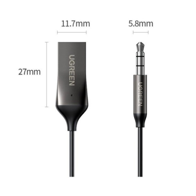 FM модулятор Ugreen Bluetooth 5.0 Aux with mic CM309 UGREEN Black (70601)