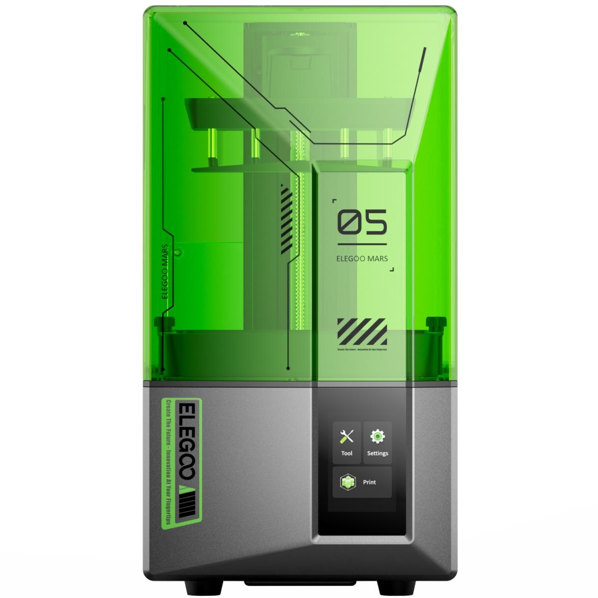 Друкарка 3D ELEGOO Mars 5 4K (LCD ±0.1 mm Chitubox MSLA 143х89х150 mm USB зелений) (50.101.014300)