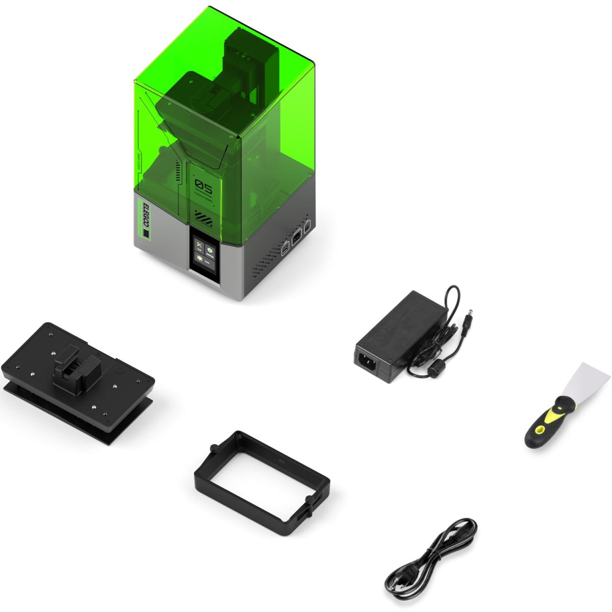 Друкарка 3D ELEGOO Mars 5 4K (LCD ±0.1 mm Chitubox MSLA 143х89х150 mm USB зелений) (50.101.014300)