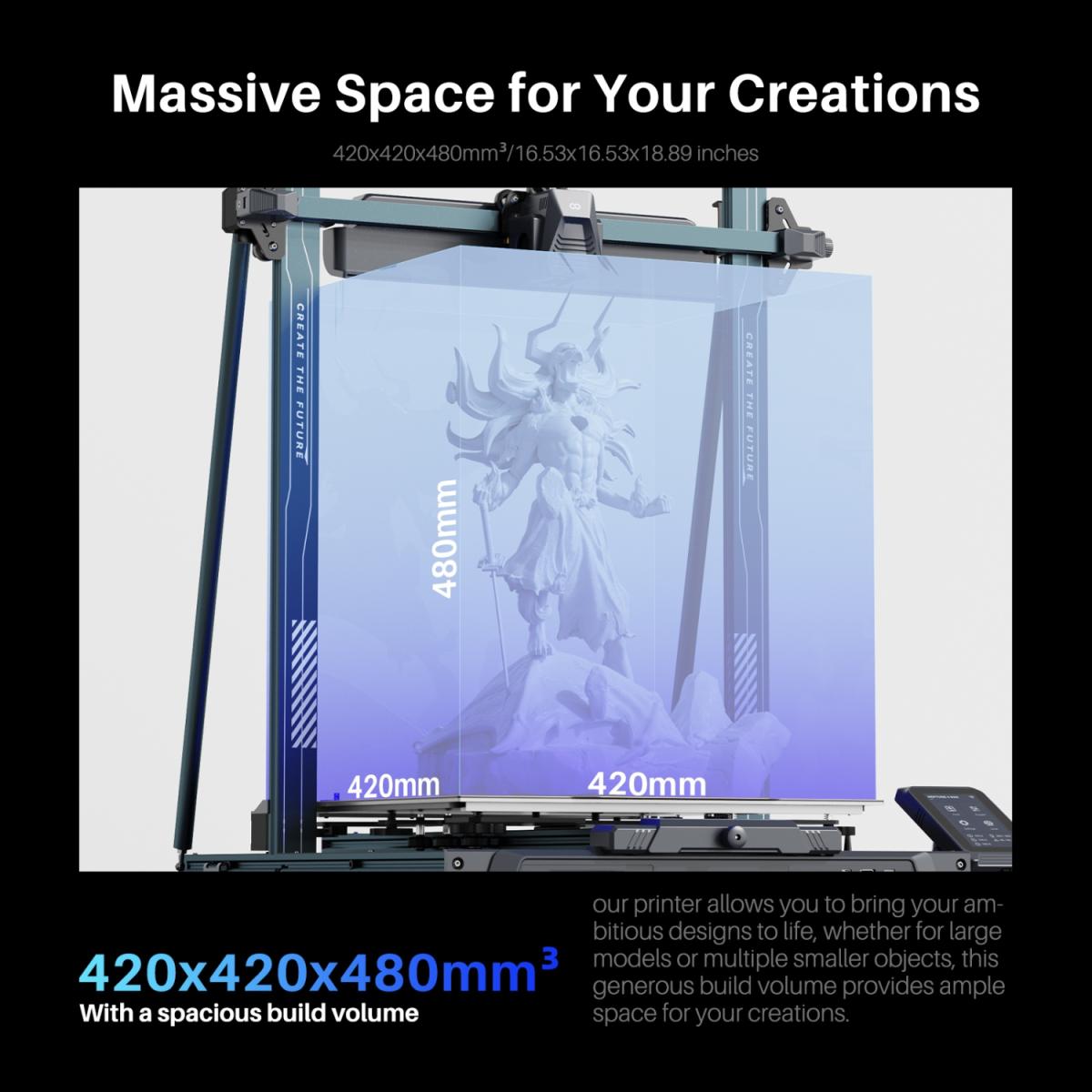 Друкарка 3D ELEGOO Neptune 4 Max (FDM 1.75 mm 420×420×480 mm WiFi WLAN USB сірий) (50.201.014300)