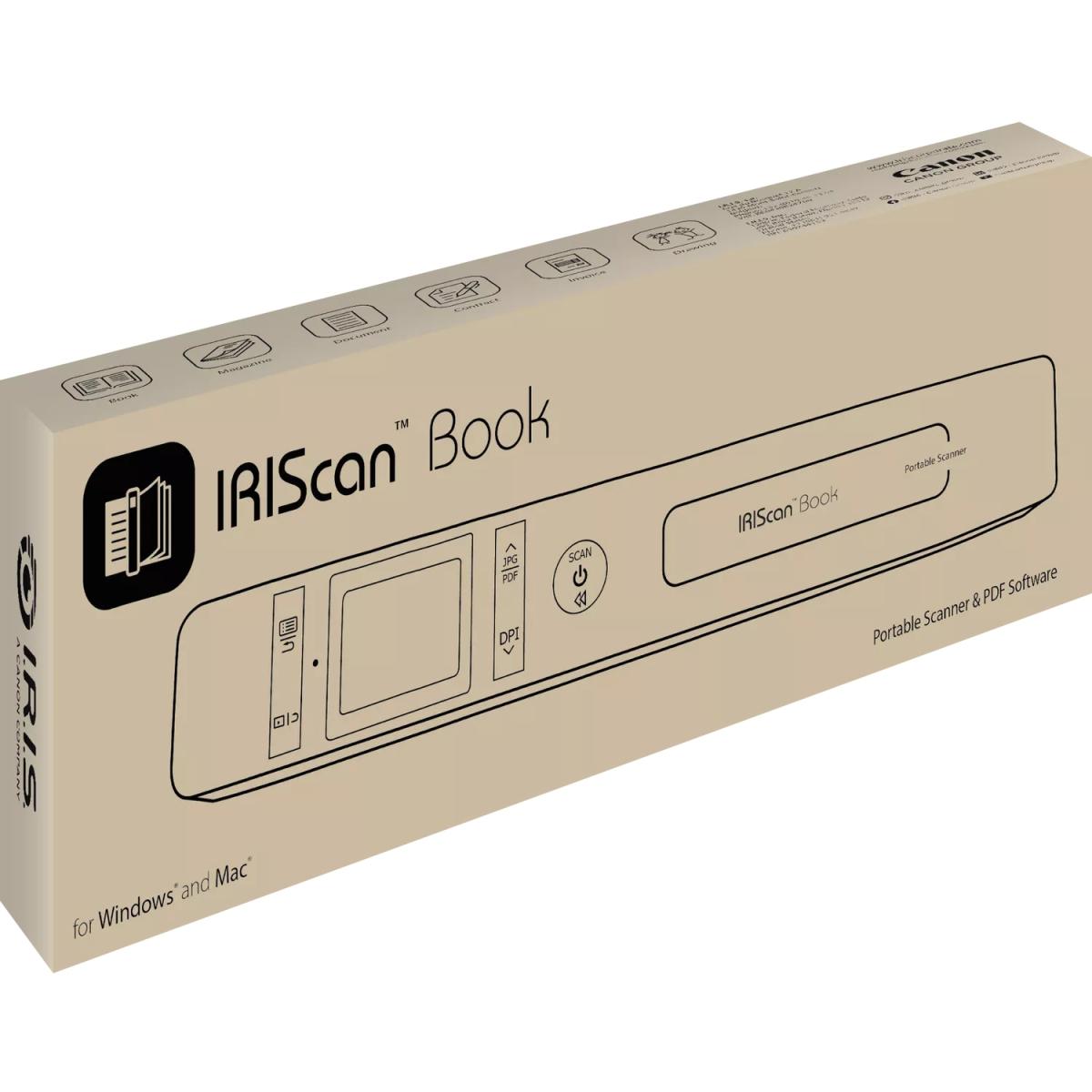 Сканер A4 Canon IRIScan Book 7 (1050dpi, USB, microSD, 15стор/хв, портативний, білий) (464669)