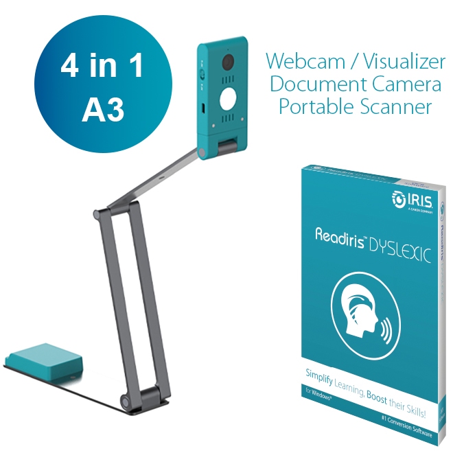 Сканер A3 Canon IRIScan Visualizer 7 (13MP 4K UltraHD MIC 4-in-1 USB книжковий блакитний) (464412/4430V326)