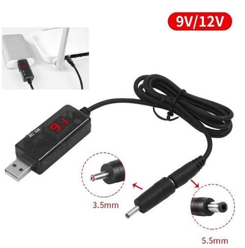 Kабель USB-A 2.0 To DC 9/12V 5.5mm + 3.5x1.35mm Co nnecter, 18W, 0.8M KD-USB-DC9/12 KINGDA (KD-USB-DC9/12) (1803891)