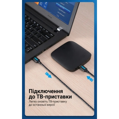 Дата кабель USB 3.0 AM/AM 3.0m black Vention (CONBI)