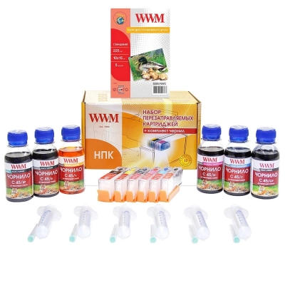 Комплект перезаправних картриджів WWM Canon MG7740/TS8040/9040 (RC.CLI471/6ARC)