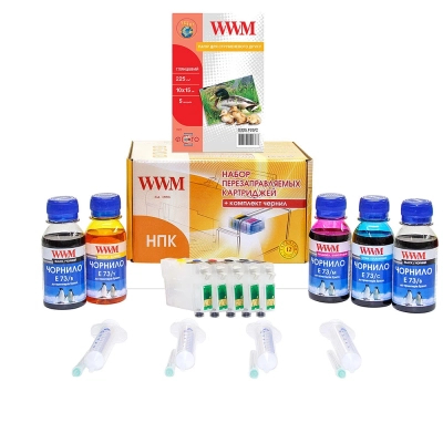 Комплект перезаправних картриджів WWM Epson C110/Office T30/TX510FN (RC.T073H)