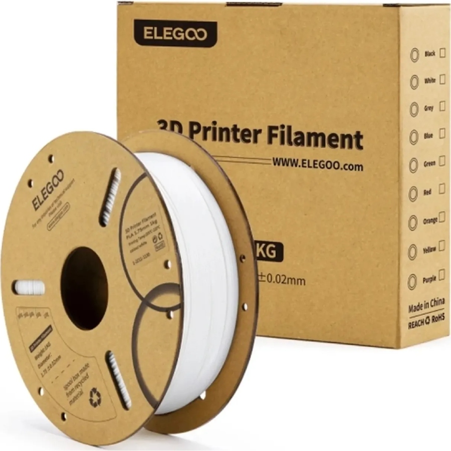 Пластик (Filament) ELEGOO PLA 1кг, 1.75мм, білий (50.203.0039)