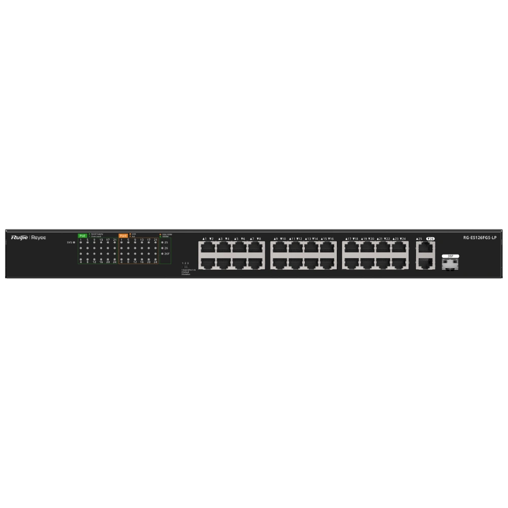 Комутатор 26 портів некерований (Ruijie Reyee RG-ES126FGS-LP PoE)