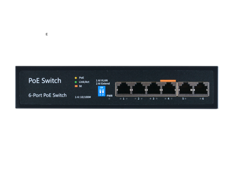 POE Watchdog комутатор FoxGate S6004P-E2-AI-BT (60W) [FE: 4 x POE + 2 x RJ-45]
