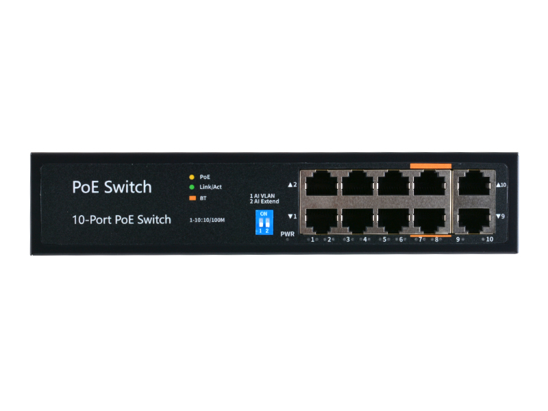 POE Watchdog комутатор FoxGate S6008P-E2-AI-BT (96W) [FE: 8 x POE + 2 x RJ-45]