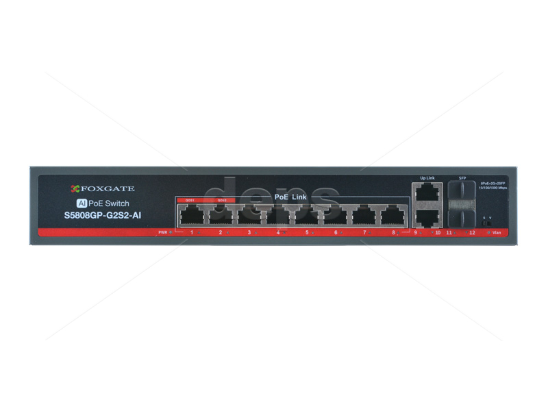 POE Watchdog комутатор FoxGate S5808GP-G2S2-AI (120W)