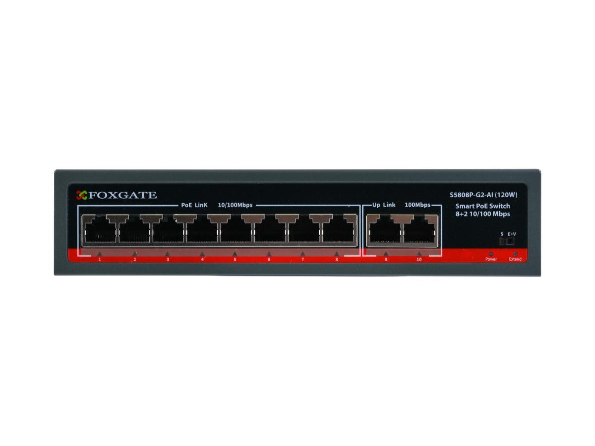POE Watchdog комутатор FoxGate S5808P-G2-AI (120W)