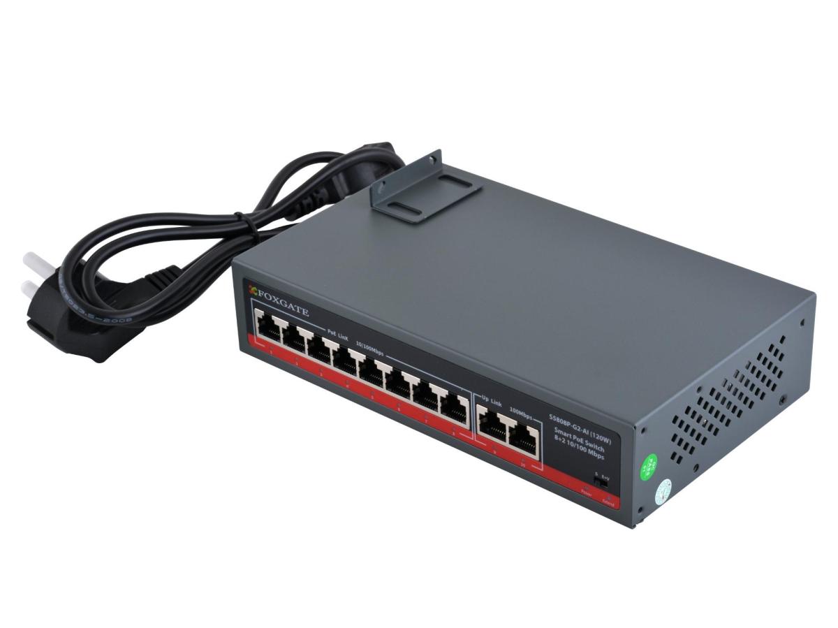 POE Watchdog комутатор FoxGate S5808P-G2-AI (120W)