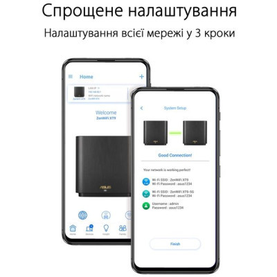 Wi-Fi Mesh система Asus ZenWiFi XT9 2pk Black (90IG0740-MO3B30)
