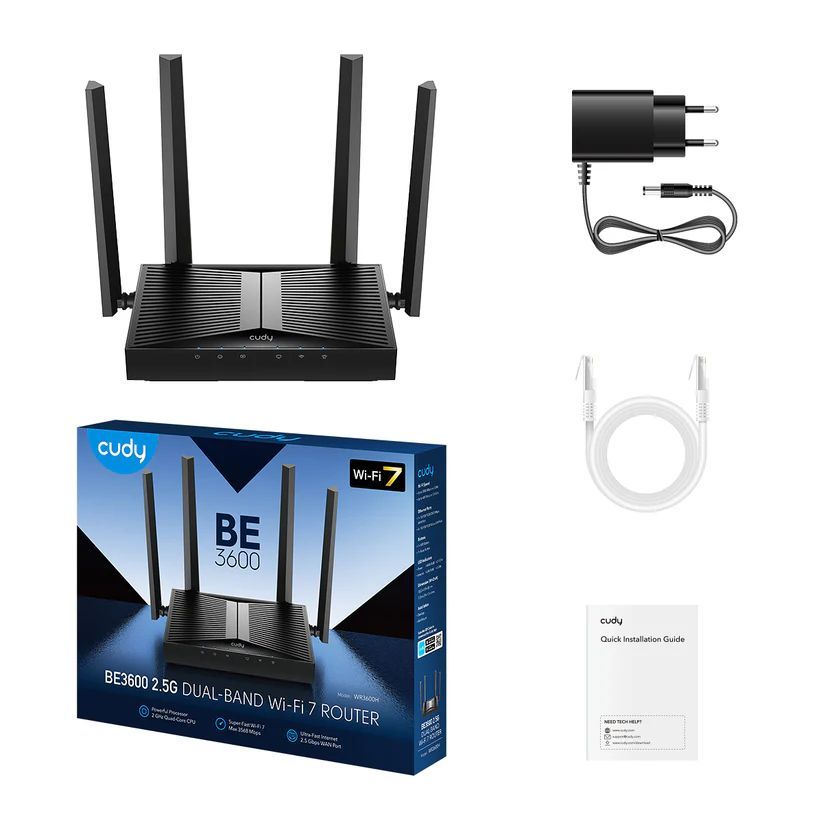 WiFi 7 Mesh-маршрутизатор Cudy WR3600H 2.5G дводіапазонний BE3600