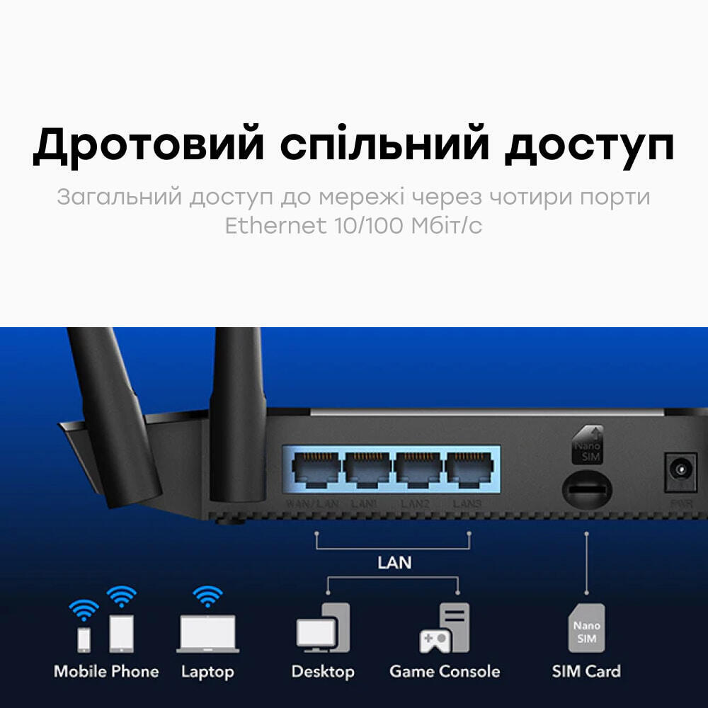 WiFi 5 Mesh 4G LTE-маршрутизатор Cudy LT400 CAT4 (1736737)
