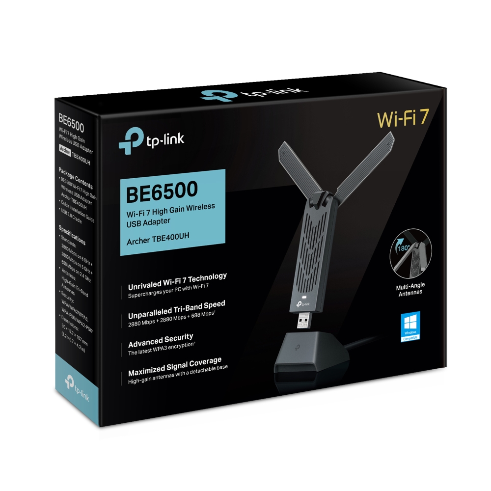 Адаптер WiFi TP-LINK Archer TBE400UH BE6500, USB (ARCHER-TBE400UH)