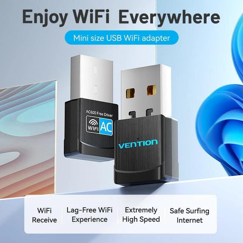 Адаптер WiFi Vention 2.4GHz/5GHz 150/433 Мбіт/с, USB (KDSB0) (1741894)