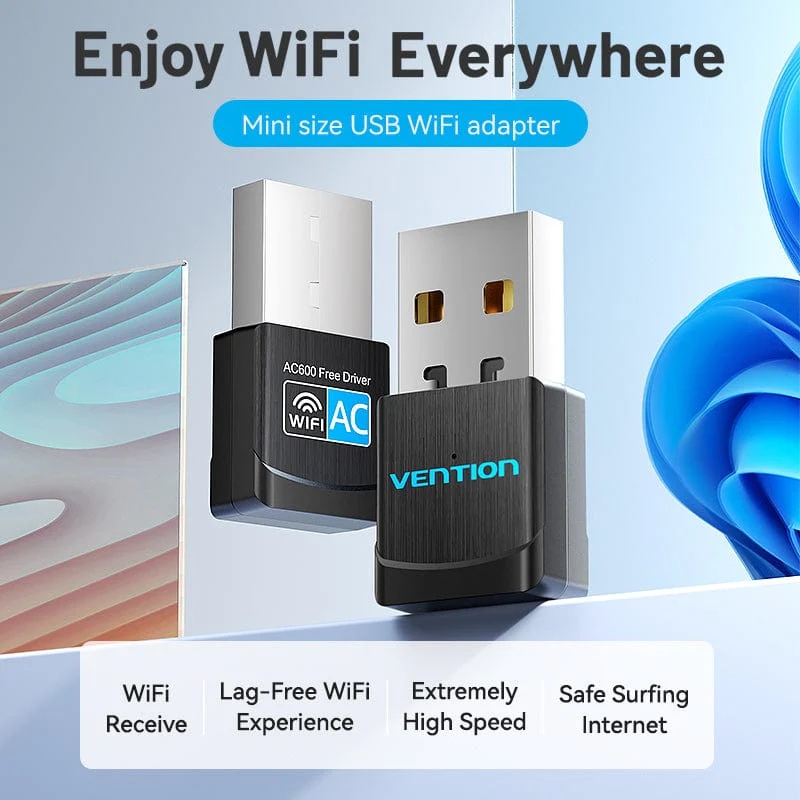 Адаптер WiFi Vention 2.4GHz/5GHz 150/433 Мбіт/с, USB (KDSB0)