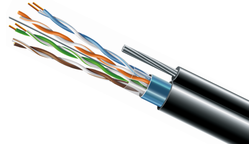 Кабель cat.5e F/UTP PE 4х2х24 AWG з тросом (305m) 70910401 ZZKM (70910401)