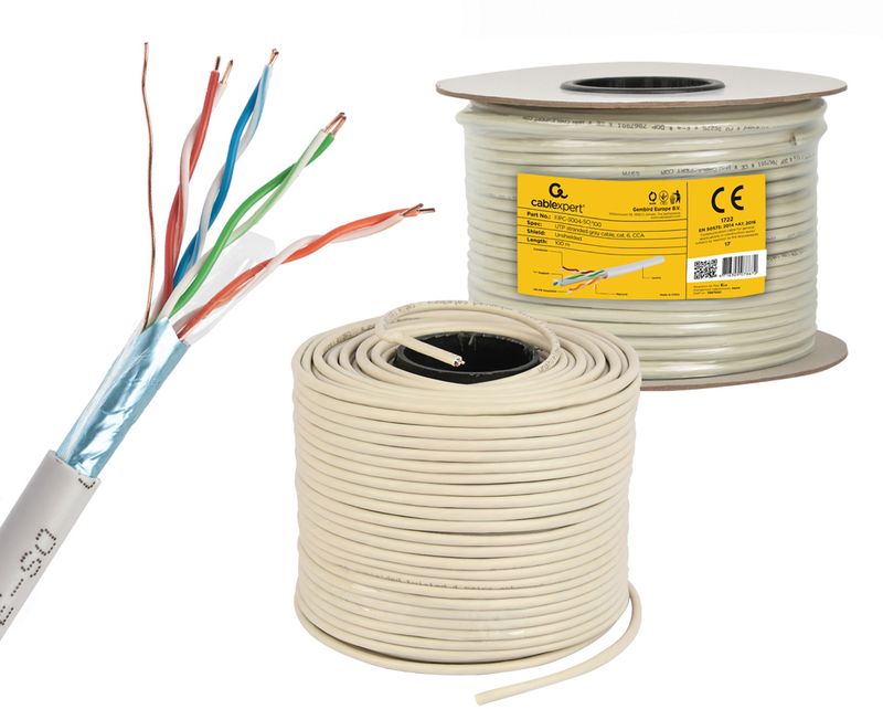 CAT5e, одножильна, екранована фольгою, 100 м Cablexpert (FPC-5004E-SO/100C)