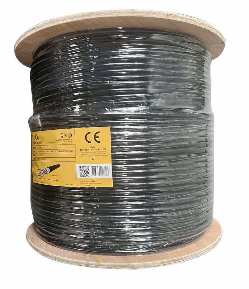 CAT6, одножильна, мідь, AWG23, неекранована, 305 м Cablexpert (UPC-6004-SO-OUT)
