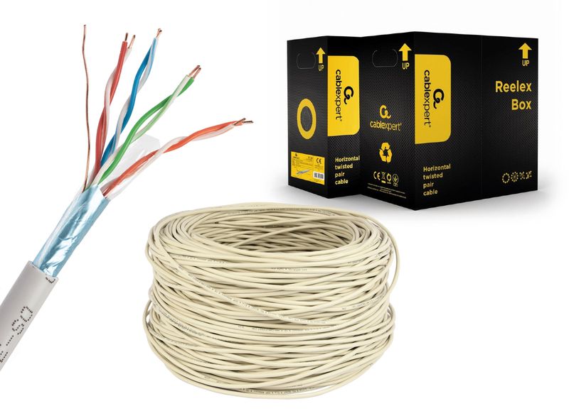 CAT5e, багатожильна, мідь, 24AWG, екранована фольгою, 305 м Cablexpert (SPC-5004E)