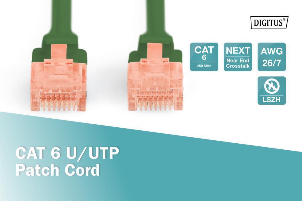 Патч корд CAT6 U/UTP 10M DK-1617-100/G DIGITUS by ASSMANN (DK-1617-100/G) (1364034)