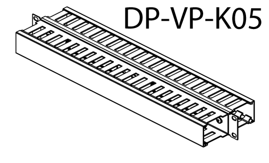 Kабельний організатор 1U двобічний, пласт. 40*60,  RAL9005 DP-VP-K05 CONTEG (DP-VP-K05)