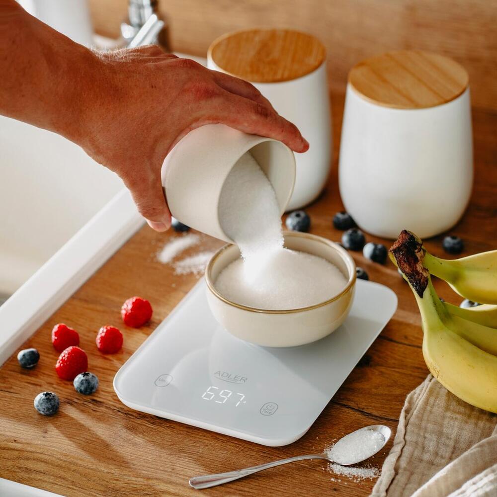 Ваги кухонні Adler AD 3181 grey електронні/ 10кг/ г; кг, фунт/ 2хААА/ автовимкнення/ скло (AD3181G)
