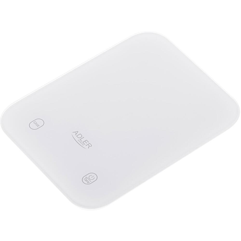 Ваги кухонні Adler AD 3181 white електронні/ 10кг/ г; кг, фунт/ 2хААА/ автовимкнення/ скло (AD3181W)