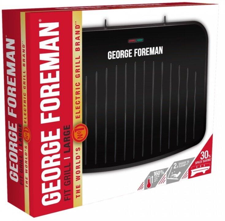 Гриль George Foreman прижимний Fit Grill Large, 2400Вт, темп. режимів-1, пластик, чорний (25820-56) (1483546)