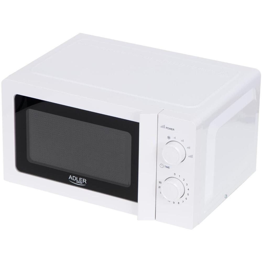 Мікрохвильова піч Adler AD 6205 20л/ 700Вт/ мех.керув./ відкр.ручкою/ біла (AD6205)