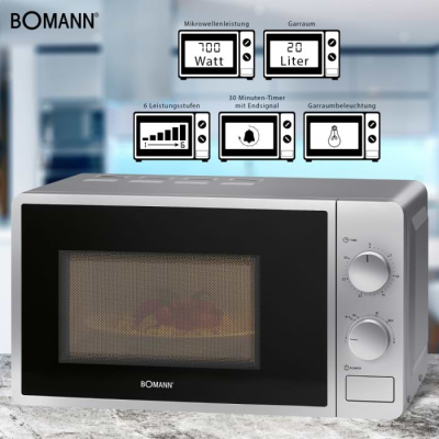Мікрохвильова піч Bomann MW 6014 CB silver (MW6014CB silver)