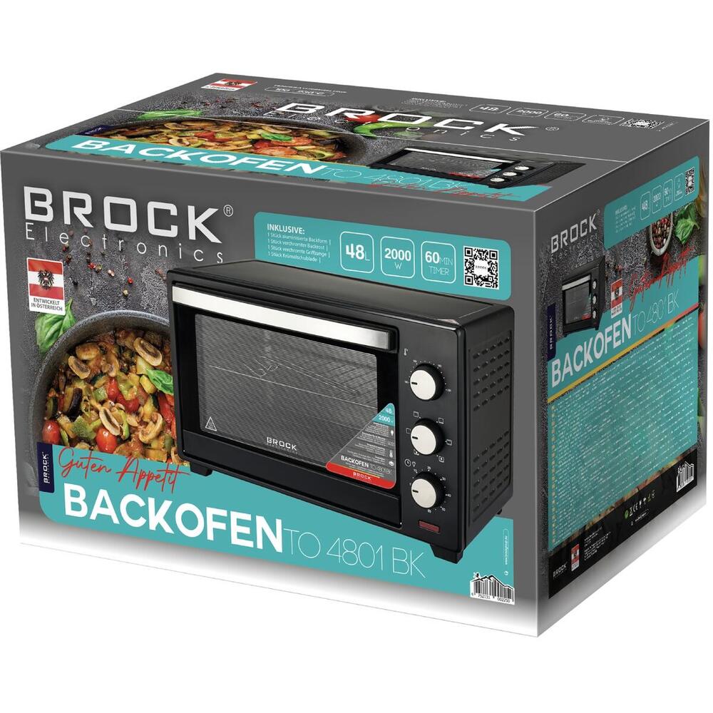 Електрична піч BROCK TO 4801 BK 2000Вт/ 48л/ механічне керування/чорна (TO4801BK)