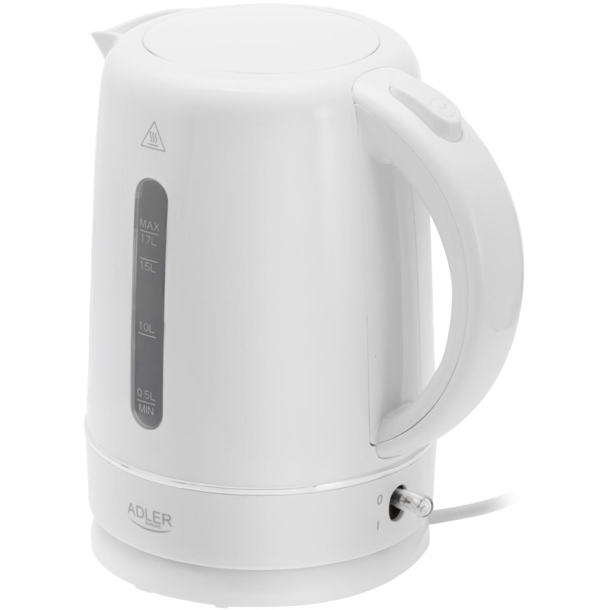 Електрочайник Adler AD 1385 white 2200Вт/ 1.7л/ пластик/ автовимкнення/ білий (AD1385W)