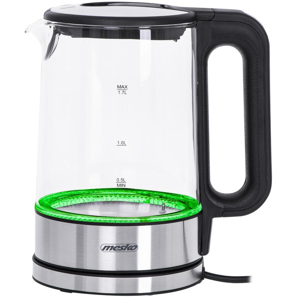 Електрочайник Mesko MS 1301 black 1850-2200Вт/ 1.7л/ скло/ встановлення температури (MS1301B)